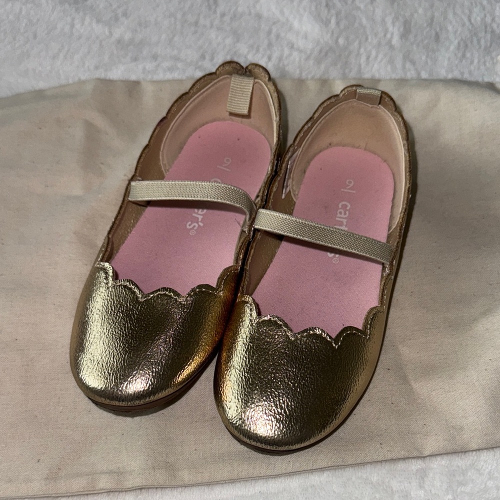 Carter's Shimmering Gold Mary Jane Shoes